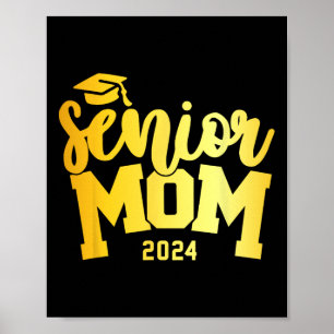 Retro Senior Mama Abschluss Class of 2024 School L Poster