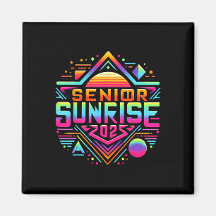 Retro Senior Sunrise 2025 High School 12. Zwölfte Magnet