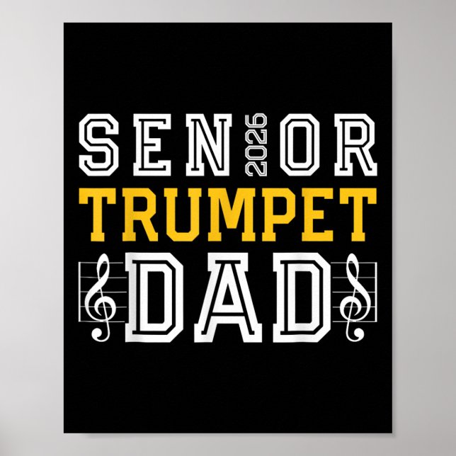 Retro Senior Trumpet Vater 2026 Marching Band CL Poster (Vorne)