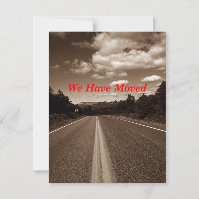 Retro Sepia Highway Wir haben Bewegung Ankündigung (Vorderseite)