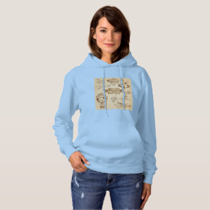 Retro-Sepia-Luftschiff-Bauplan-Aviation-Geschenk-H Hoodie