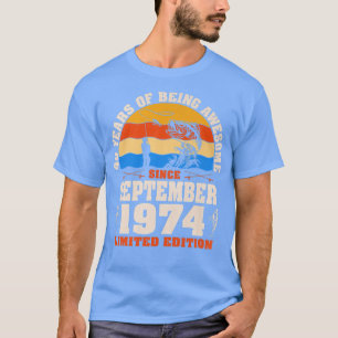 Retro September 1974 48 Jahre altes Angeln über 48 T-Shirt
