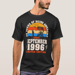 Retro September 1996 26 Jahre altes Angeln 26. Bir T-Shirt