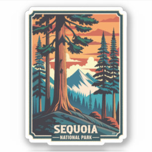 Retro-Sequoia-Nationalpark Aufkleber