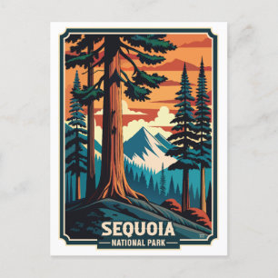 Retro-Sequoia-Nationalpark Postkarte