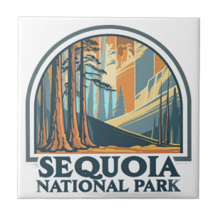 retro Sequoia-Nationalpark Riesenmammutbäume Fliese