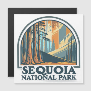 retro Sequoia-Nationalpark Riesenmammutbäume Magnetkarte