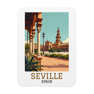 Retro Sevilla Spanien Andalusien Architektur Magnet