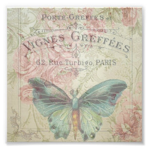 Retro,Shabby Chic,Vintag,ländlich,florale,b Fotodruck