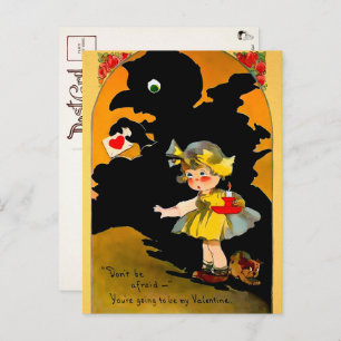 Retro Shadow Valentine's Day Postkarte