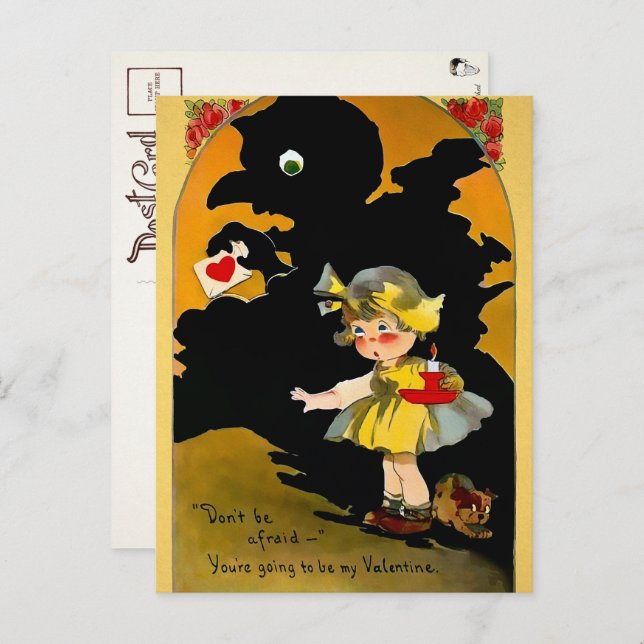 Retro Shadow Valentine's Day Postkarte (Vorne/Hinten)