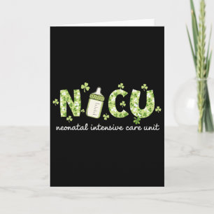 Retro Shamrock Nicu Krankenschwester Frohen St. Pa Karte