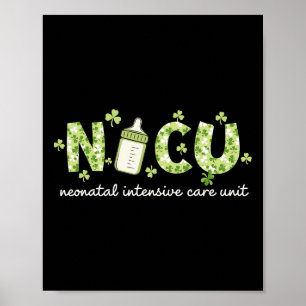 Retro Shamrock Nicu Krankenschwester Frohen St. Pa Poster