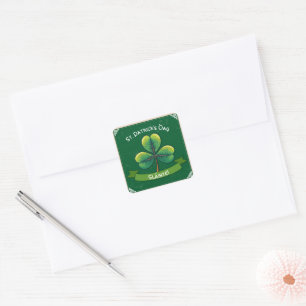 Retro Shamrock St. Patricks Party Quadratischer Aufkleber