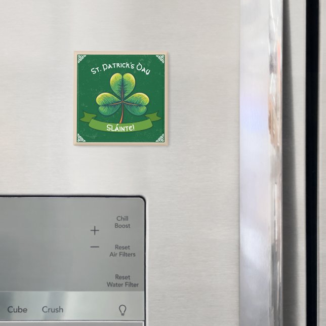 Retro Shamrock St. Patricks Tag Magnet (In Situ (Kühlschrank))