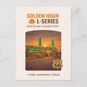 Retro Shamrock Texas Route 66 Landmark Kunst Feiertagspostkarte
