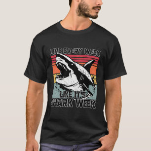 Retro Shark Ocean Biologin Animal Lover Shark Fain T-Shirt