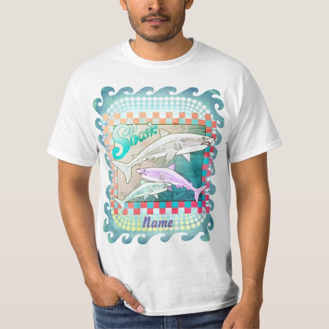 Retro Shark T - Shirt (Vorderseite)
