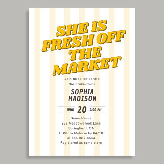 Retro She Is Fresh Off The Market Bridal Shower Einladung