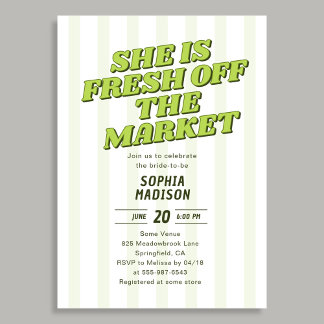 Retro She Is Fresh Off The Market Bridal Shower Einladung