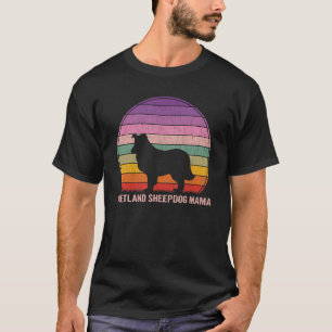 Retro Shetland Sheepdog Mama Graphic Shetland Shee T-Shirt