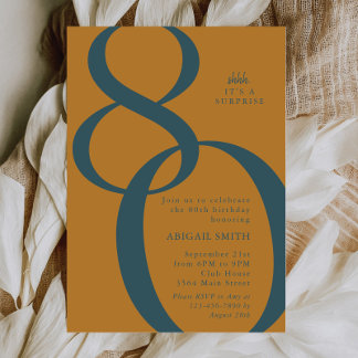 Retro Shh Es ist eine Überraschung 80. Geburtstags Einladung