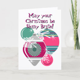 Retro Shiny Brite Ornaments Weihnachten Karte