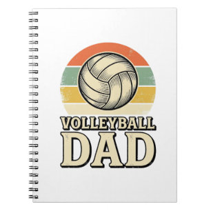 Retro-Shirt-Design für Vintage-Volleyball-Väter_1 Notizblock