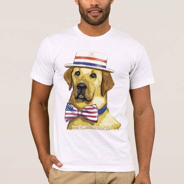 Retro Shirt gelber Hundedemokraten (Vorderseite)