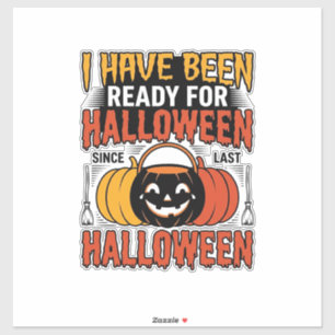 Retro-Shirt mit Halloween-Süßigkeiten-Eimer-Design Aufkleber