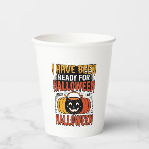Retro-Shirt mit Halloween-Süßigkeiten-Eimer-Design Pappbecher