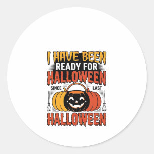 Retro-Shirt mit Halloween-Süßigkeiten-Eimer-Design Runder Aufkleber
