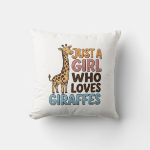 Retro-Shirt 'Nur ein Mädchen, das Giraffen liebt' Kissen