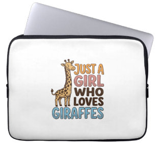 Retro-Shirt 'Nur ein Mädchen, das Giraffen liebt' Laptopschutzhülle