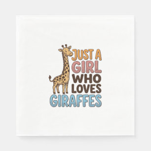 Retro-Shirt 'Nur ein Mädchen, das Giraffen liebt' Serviette