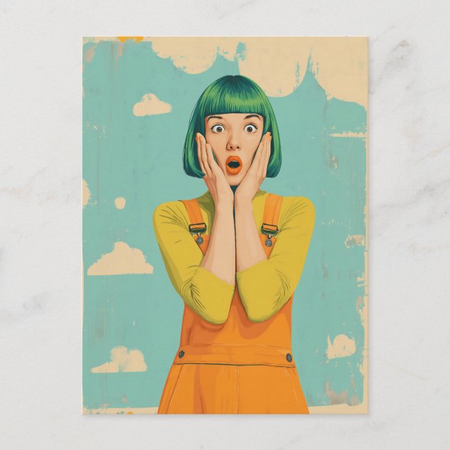 Retro-Shock für Pop Postkarte (Vorderseite)