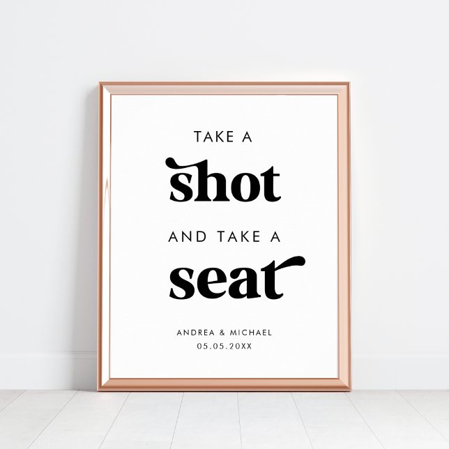 Retro Shooting und Seat Wedding Sign Poster (Von Creator hochgeladen)