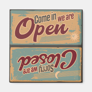 Retro Shop signieren Offene Geschirrspülmaschine Magnet