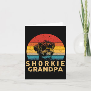 Retro Shorkie Grandpa Dog Lovers Paw Vater Vathers Karte