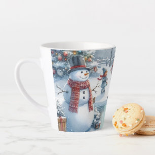Retro Showman und Kinder Weihnachten Latte Tasse