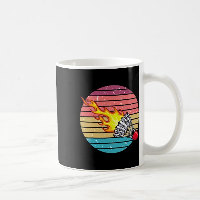 Retro Shuttle Fun Badminton Sports Player Coach Gr Kaffeetasse (Rechts)