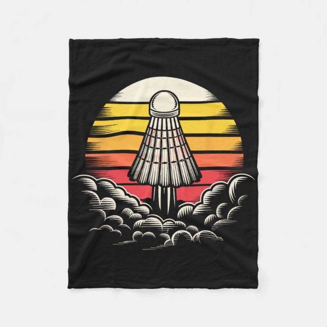 Retro Shuttle Sport Outfit Rocket Badminton Playa Fleecedecke (Vorderseite)