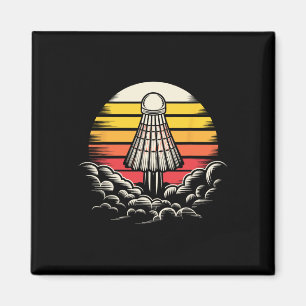 Retro Shuttle Sport Outfit Rocket Badminton Playa Magnet