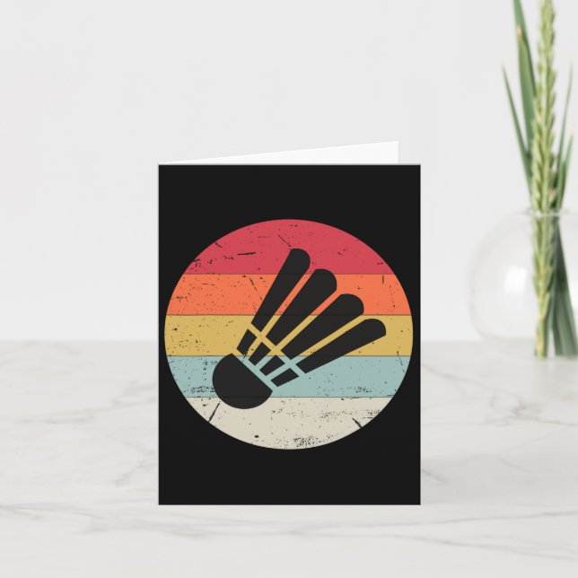 Retro Shuttle Vintag Badminton Player Sport Karte (Vorderseite)