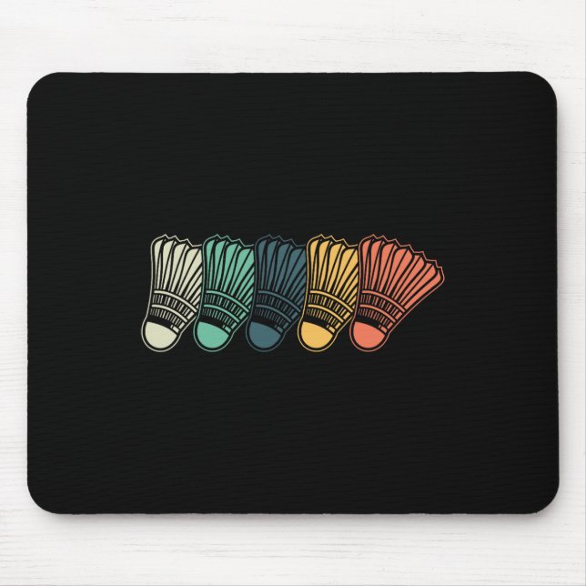 Retro Shuttle Vintag Badminton Player Sport Mousepad (Vorne)