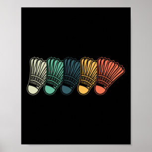 Retro Shuttle Vintag Badminton Player Sport Poster