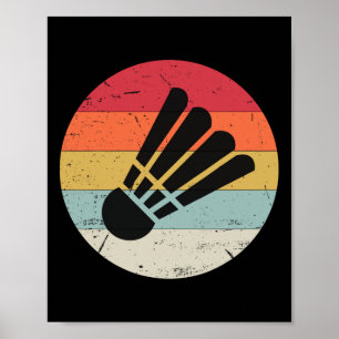 Retro-Shuttle Vintage-Badminton-Spieler-Trainer Sp Poster