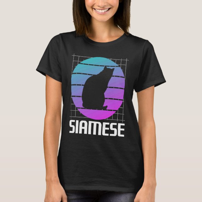 Retro Siamese Cat T-Shirt (Vorderseite)