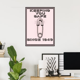 RETRO SICHERHEITSNADel Poster