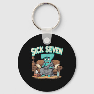 Retro Sick Seven 67 Halloween-Nummer-Design  Schlüsselanhänger